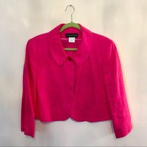 ❤️SALE❤️Harve Benard Hot Pink Linen Jacket Size 16